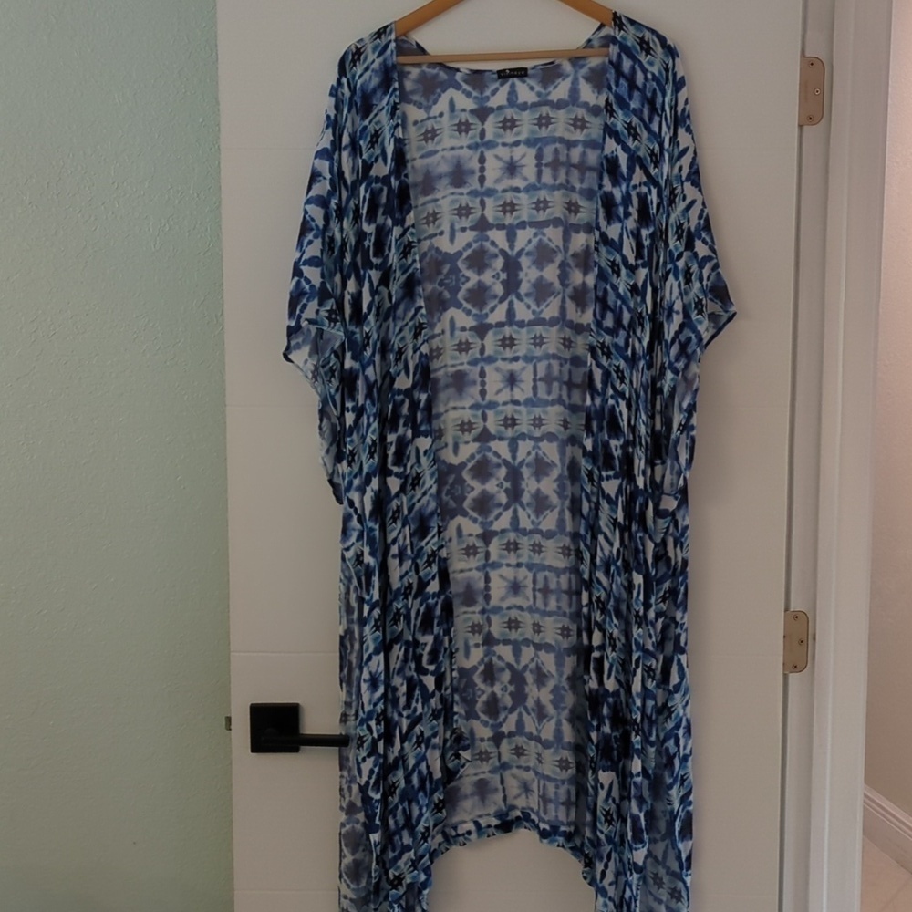 Anthropology Vismaya long line Topper Lightweight Duster/Pool Beach coverup